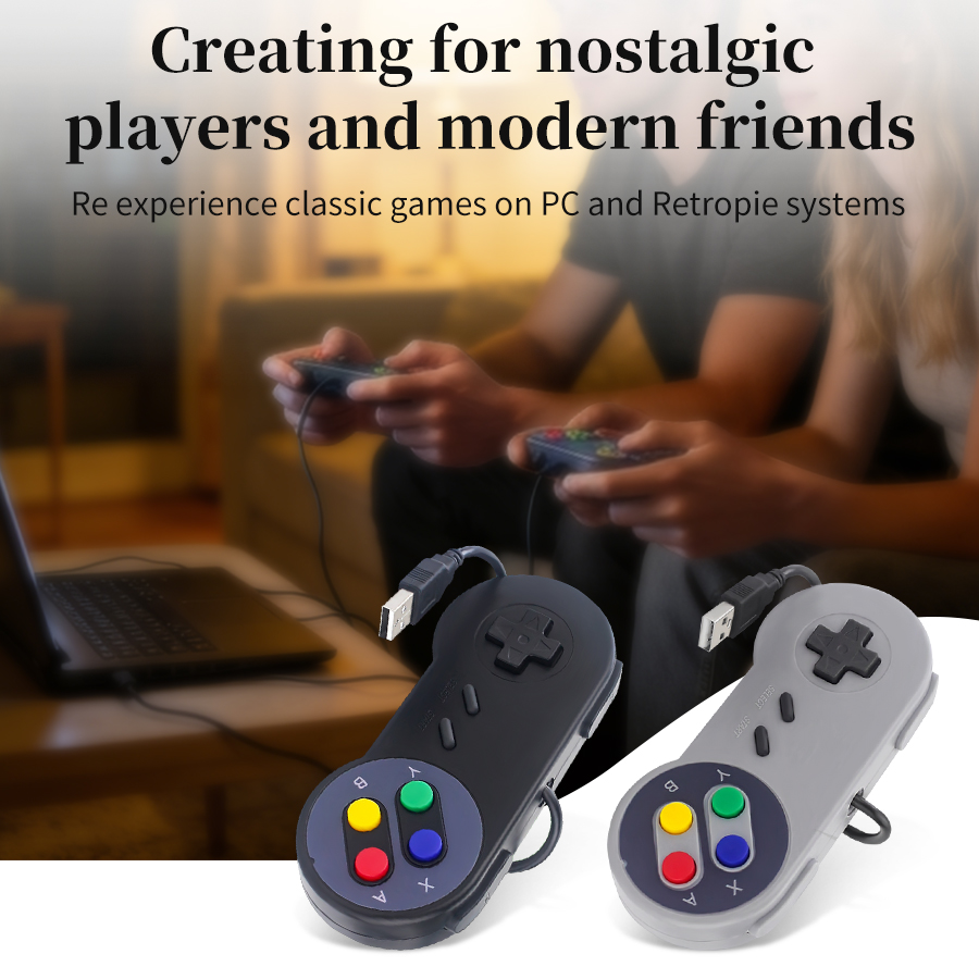 Retro Gaming Raspberry Pi - وحدة تحكم ألعاب USB كلاسيكية للكمبيوتر