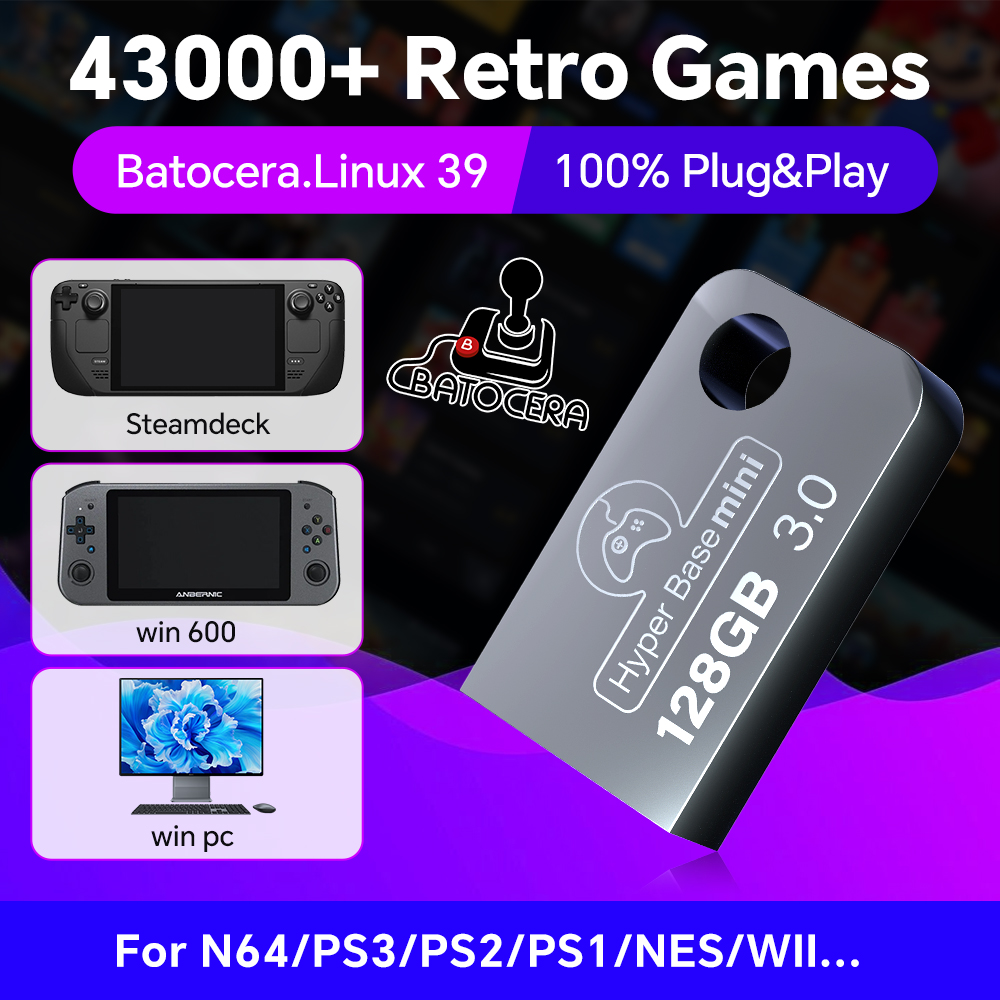 Retro Gaming Play Zone - Batocera-محرك أقراص فلاش USB ويندوز 43000