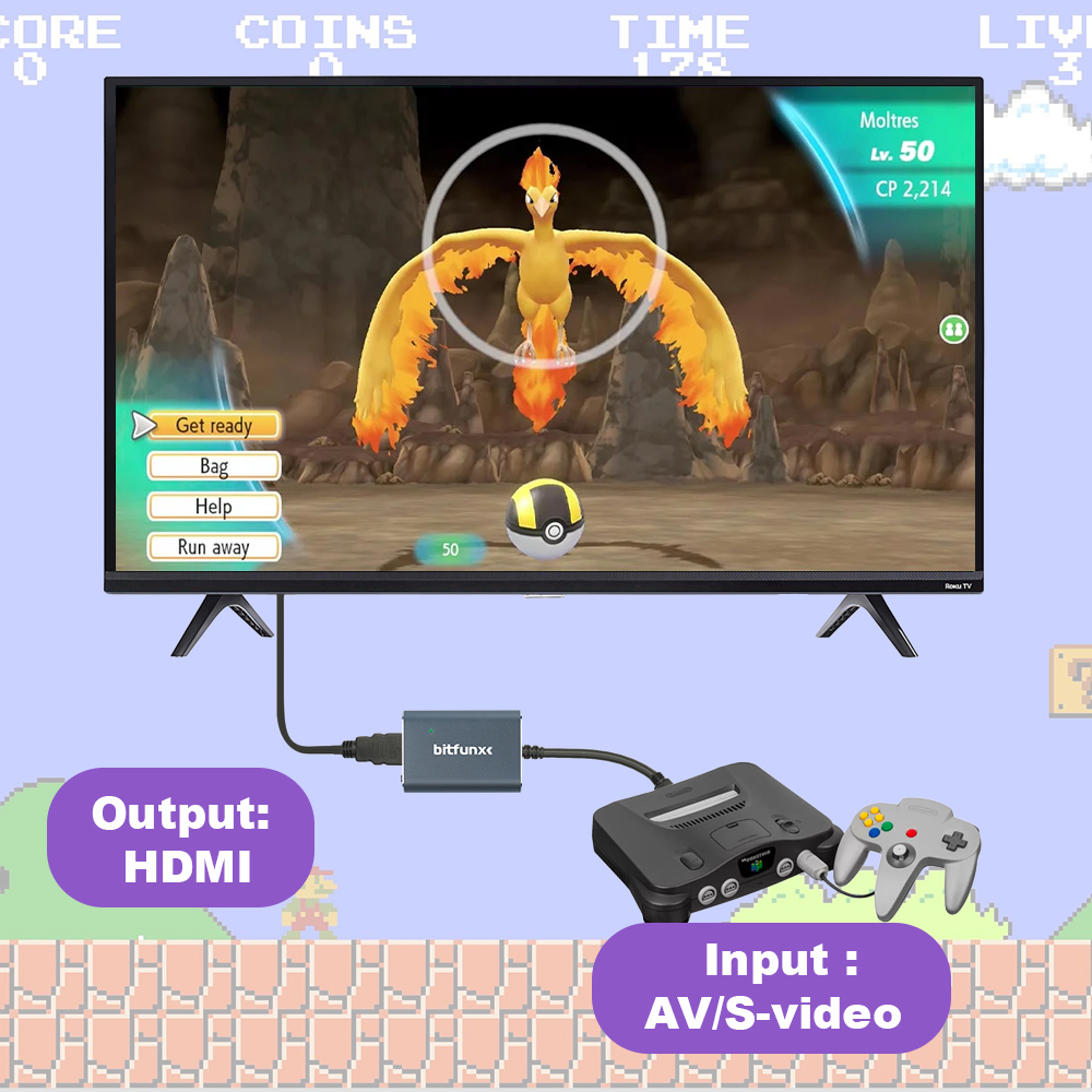 محول فيديو Bitfunx 720P Svideo - مراجعة Retro Gaming Arcade Console وسعره