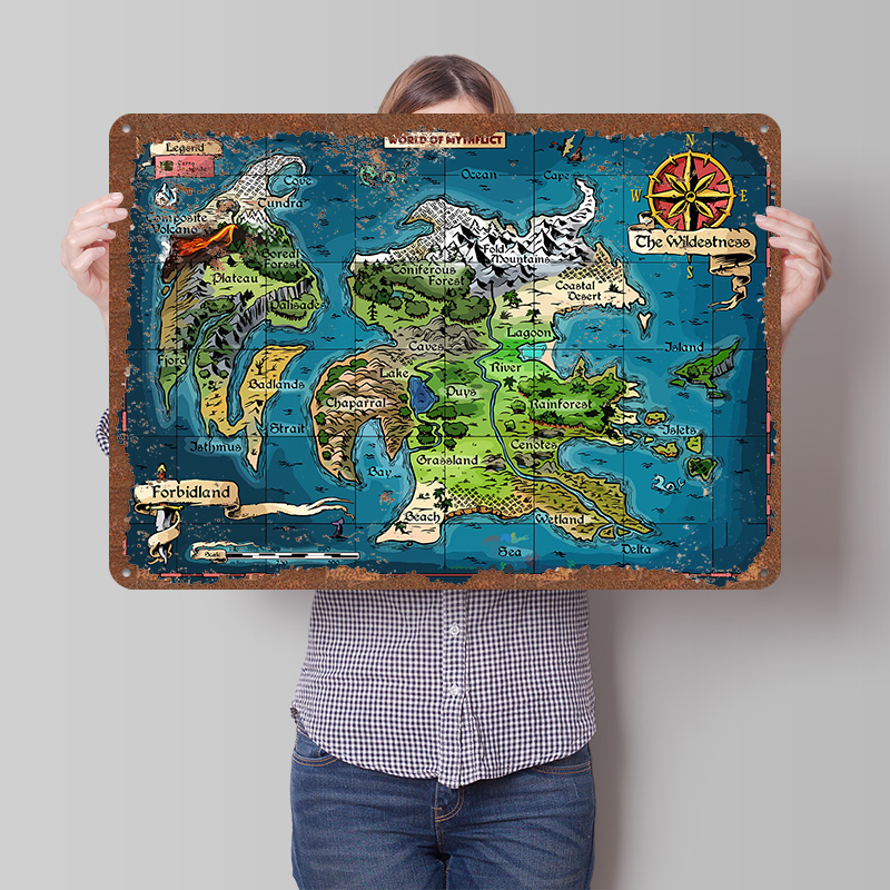 ملصق مطبوع عليه خريطة World of - مراجعة World Of Retro Gaming وسعره